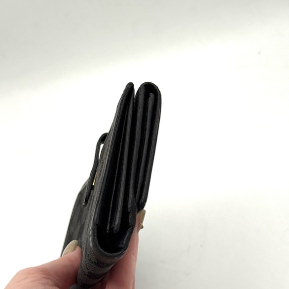 Gucci GG Canvas Black Leather Continental Wallet ✔️Authentic G Buckle - Picture 12 of 15